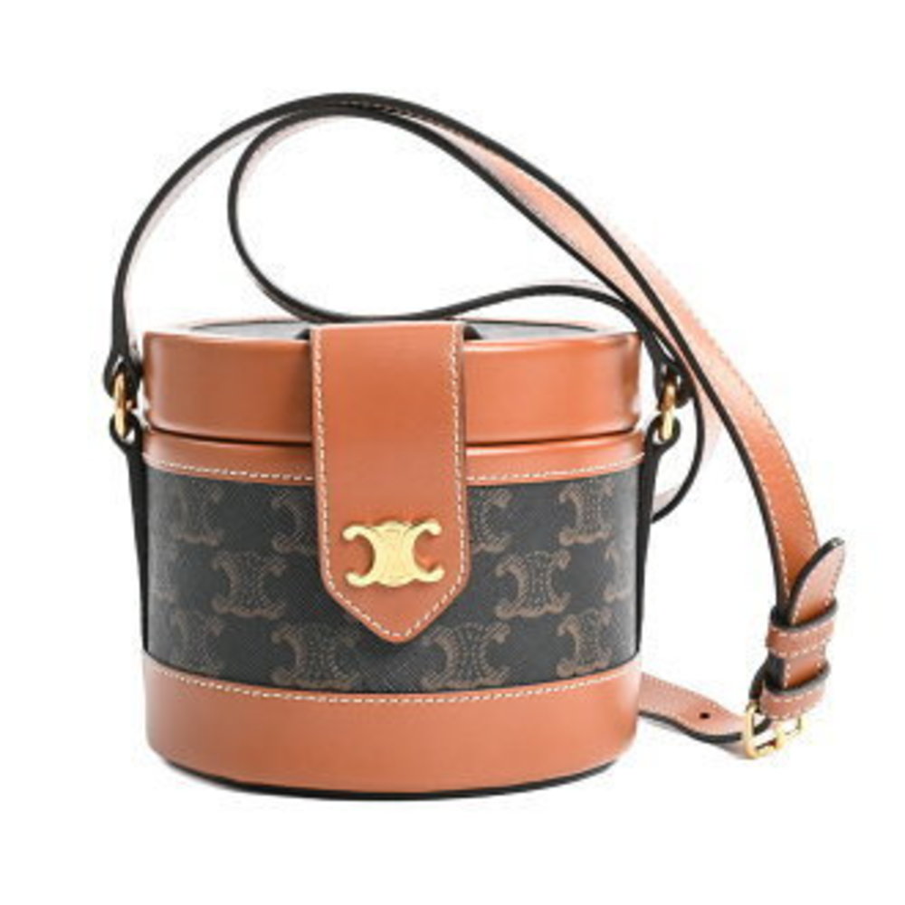 A Celine Tambour Shoulder Bag Tan